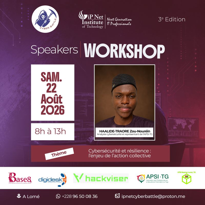 Workshop announcement for HAALIDE-TRAORE Zou-Nouréïn