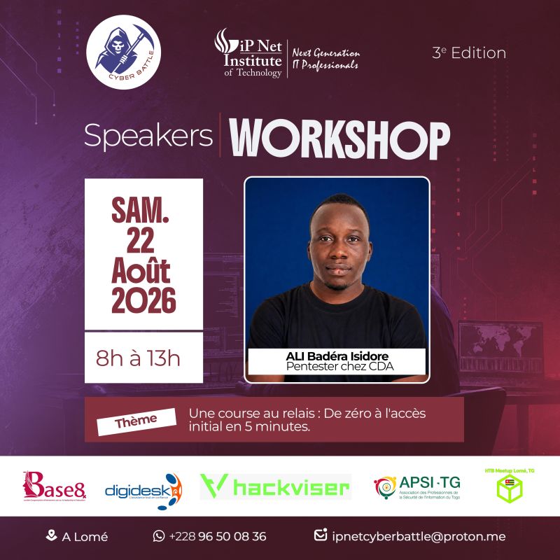 Workshop announcement for Isidore Badéra ALI