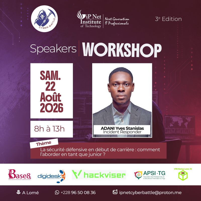 Workshop announcement for Yves Stanislas ADANI