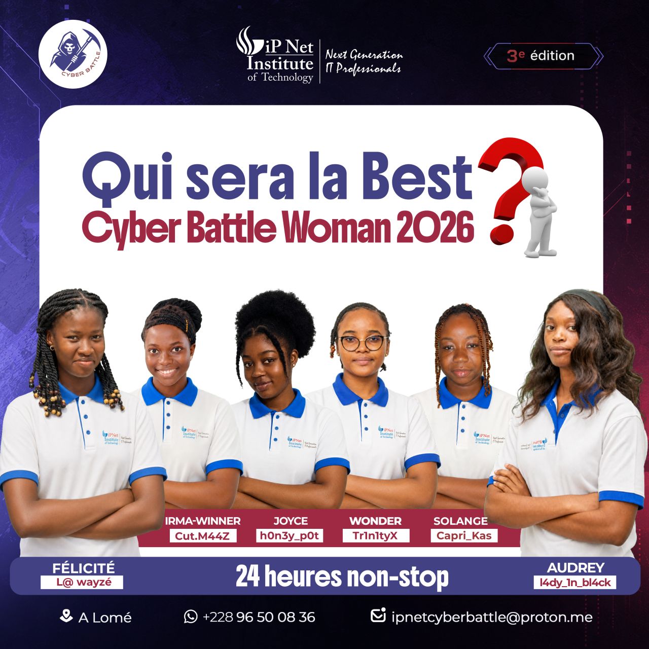The six participants announced for the Women Speed Run and Best Cyber Battle Woman 2026 award